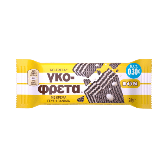ION Go-Freta mit Vanille Creme (28g) von ION bei Araxxon - Hochwertiges griechisches Produkt. ION Go-Freta mit Vanille Creme (28g) από ION στο Araxxon - Αυθεντικό ελληνικό προϊόν.